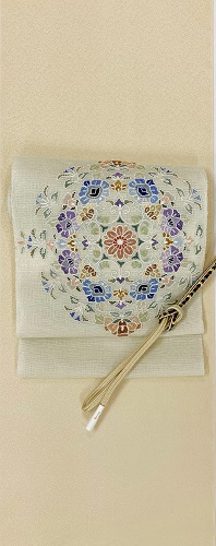 正倉院曼荼羅文様 袋帯 加賀刺繍 手刺繍 おいしかっ
